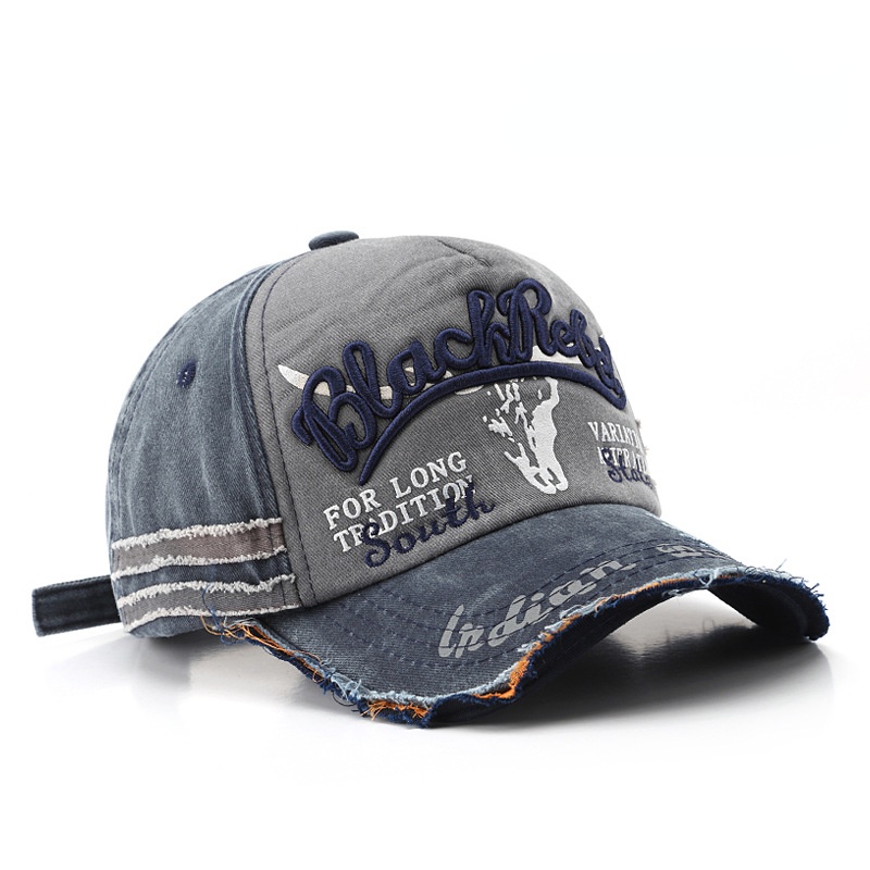 Topi Pelindung Matahari Topi Baseball Pencocokan Warna denim Eropa Dan Amerika