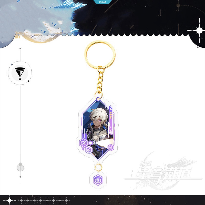 Anime Honkai Star Rai Dan Heng Maret 7th Murata Himeko Bronya Zaychik Kafka Blade Silver Wolf Pendant Gantungan Kunci Ransel Siswa Gold Keyring Charm Aksesoris [ZK]