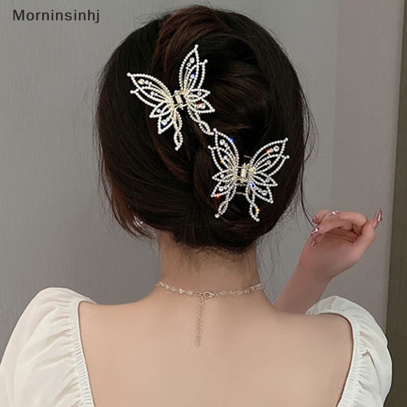 Mornin Fashion Logam Kerawang Rambut Cakar Kupu-Kupu Jepit Rambut Untuk Wanita Gadis Elegan Ponytail Claw Clip Vintage Hairpin Aksesoris Rambut id