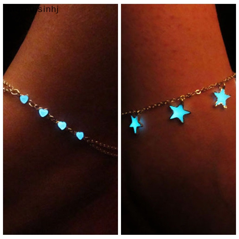 Mornin Glow In The Dark Chain Anklet Gelang Kaki Barefoot Sandal Perhiasan Kaki Pantai id