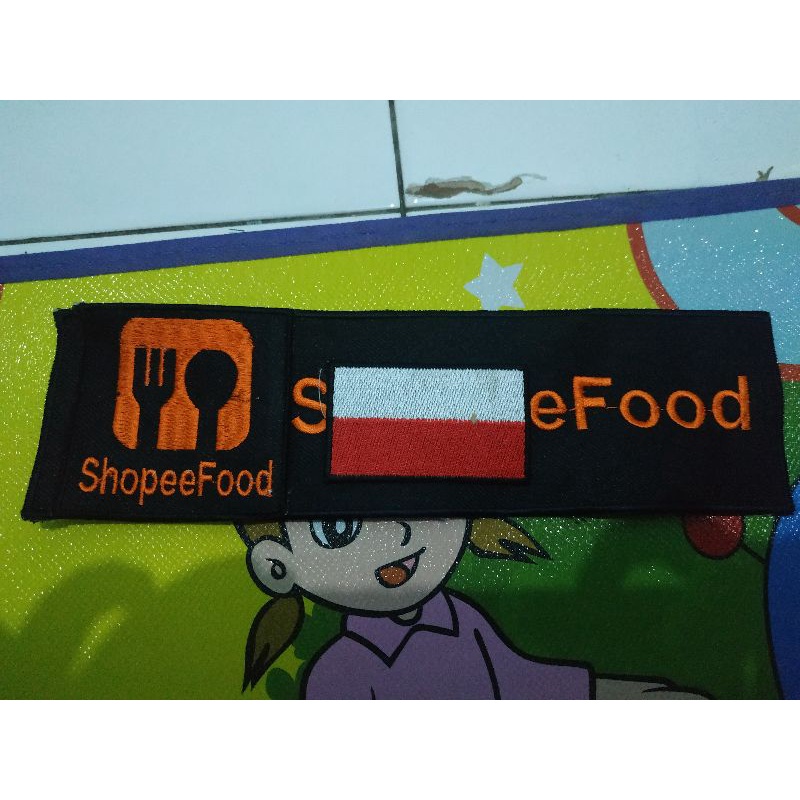 Bordir patch bet logo shopeei food driverbisa pesan satuan