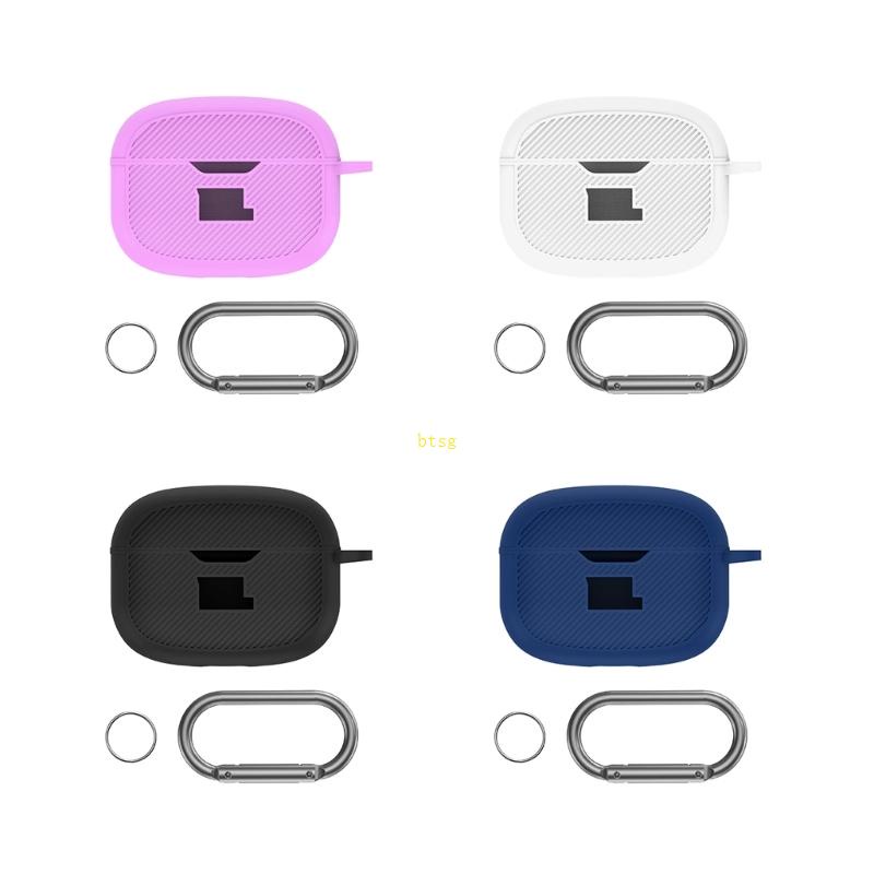 Bt Soft Silicone Cover Pelindung Shell Earphone Case Anti Jatuh Untuk Earbud Balok Dengan Karabiner