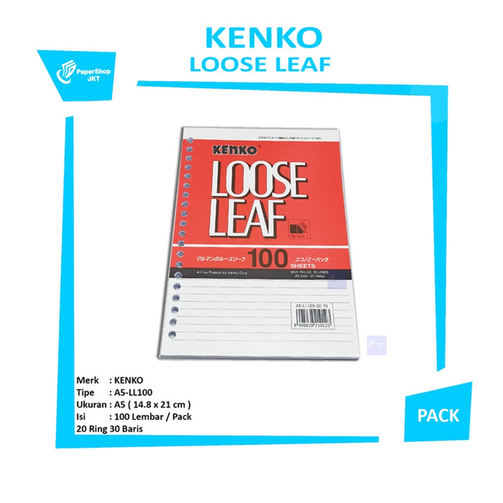 

KENKO - Loose Leaf Kertas File A5-LL100 lembar - Pack