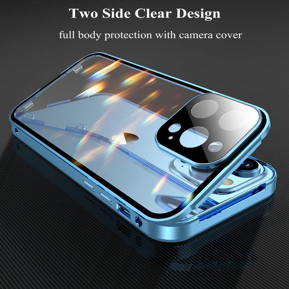 Case Logam Magnetik Anti Mengintip Untuk Iphone 14Plus 12 13 14 Pro Max 13 12Mini Pelindung Layar Dua Sisi Penutup Kaca Tritone