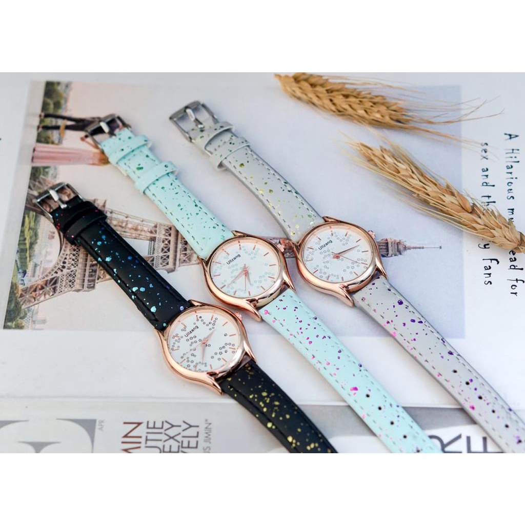 BAJ Jam Tangan Quartz Strap PU Analog Casual Gaya Retro Wanita &amp; Pria Ulzzang Watch Korean Fashion RM092