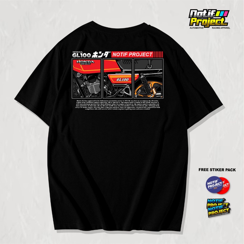 KAOS HONDA GL 100 NOTIFPROJECT T SHIRT MOTOR