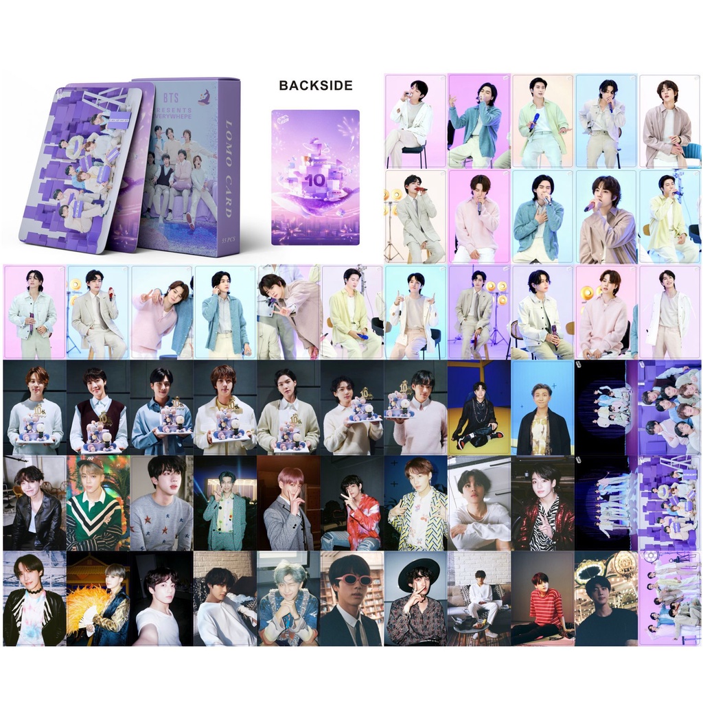 55pcs /box BT-S 10TH ANNIVERSARY Photocards Album Kartu Lomo Bangtan Boys Kpop Postcards