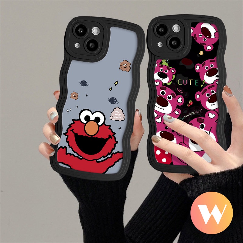 Casing Untuk Redmi 10A 9C A1 10C A1+ 10a2+ 12C 9 9A 9T A2 Note 11 10 8 9 Pro 11s 10s 9s Mi 11T Pro POCO X3 M3 NFC Pro Beruang Strawberry Lucu Kartun Sesame Street Lembut Case Wavy Edge