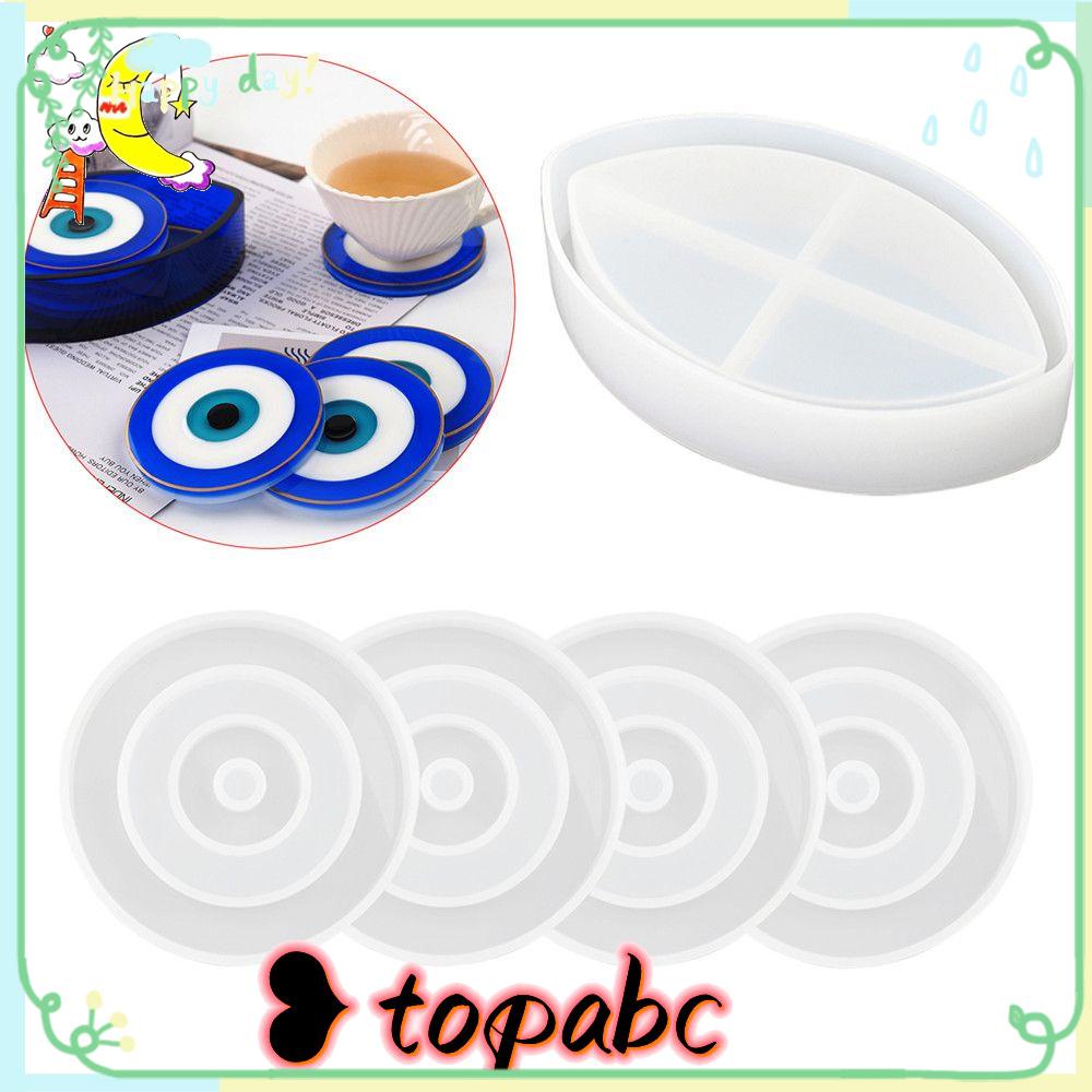 TOP Tray Mould Resin Mata Biru Tatakan Gelas DIY Art Coaster Silicone Mould