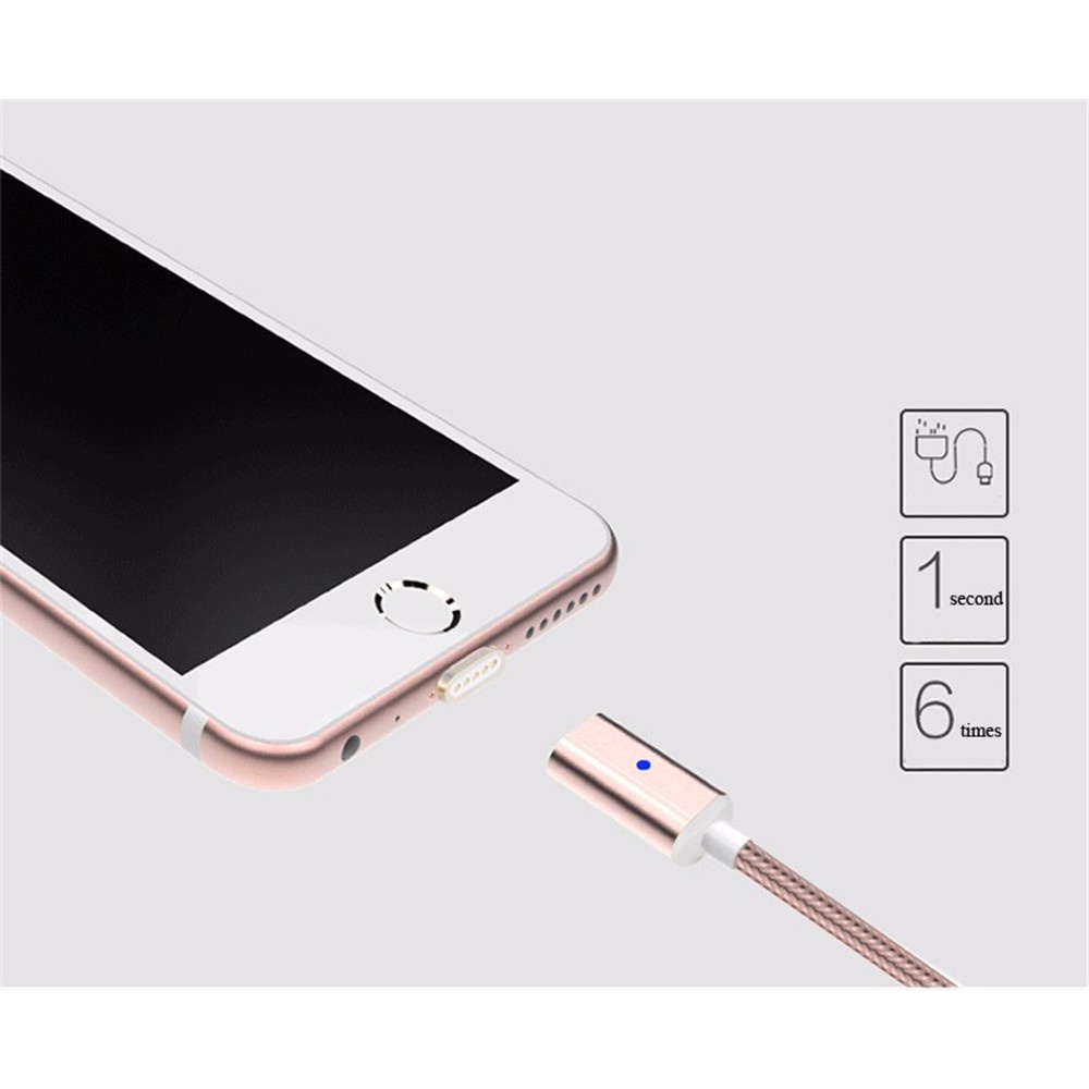 USB Nylon Magnetic 2.4A Fast Charging Data Cable 3 in 1 with LED Indicator