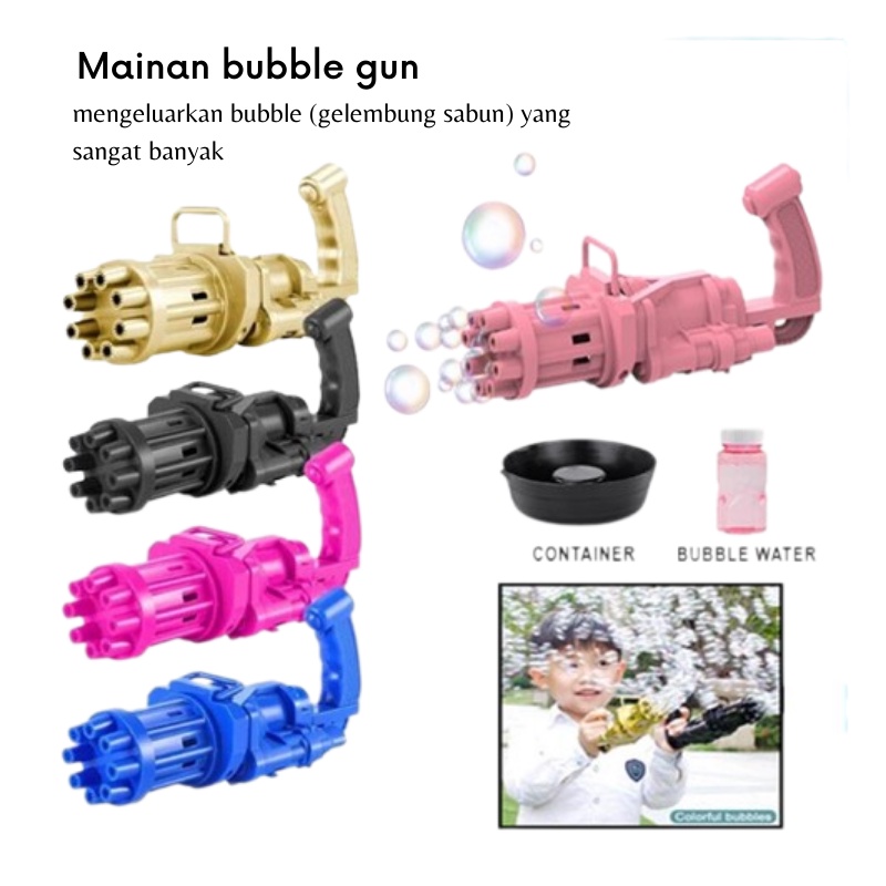 GOS-C310-  Mainan pistol bubble gatling gun / bubble blower machine.