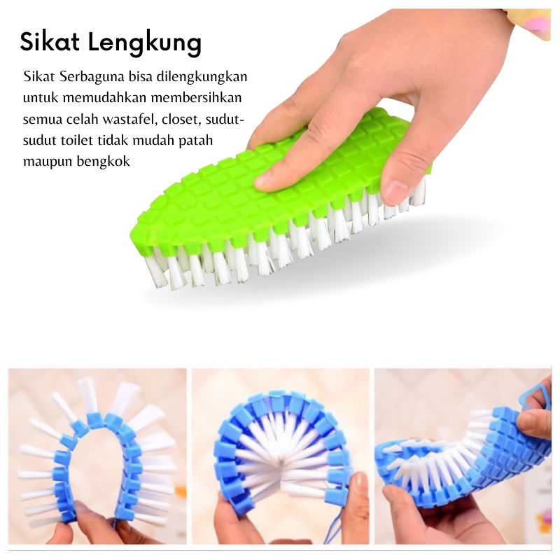 GOS - D103-Sikat  Lengkung Lantai / Sikat WC Lengkung / Toilet Brush Kloset Fleksibel