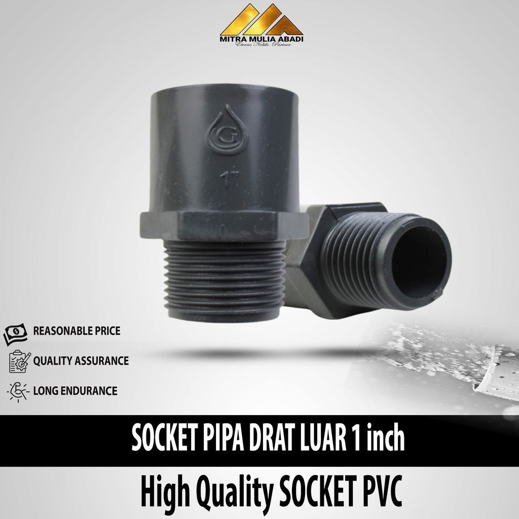 Socket Soket Sambungan Drat Luar 1inc - Sambungan Pvc