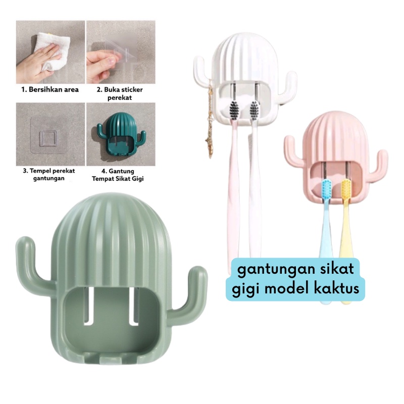 GOS -E214- Holder Kaktus -  Holder Kaktus Tempel Kamar Mandi - Toothbrush Holders