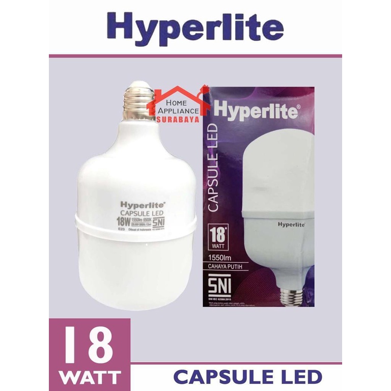 HYPERLITE LED Bohlam SNI Kapsul Capsule 18W - 18 Watt Cahaya Putih 6500K