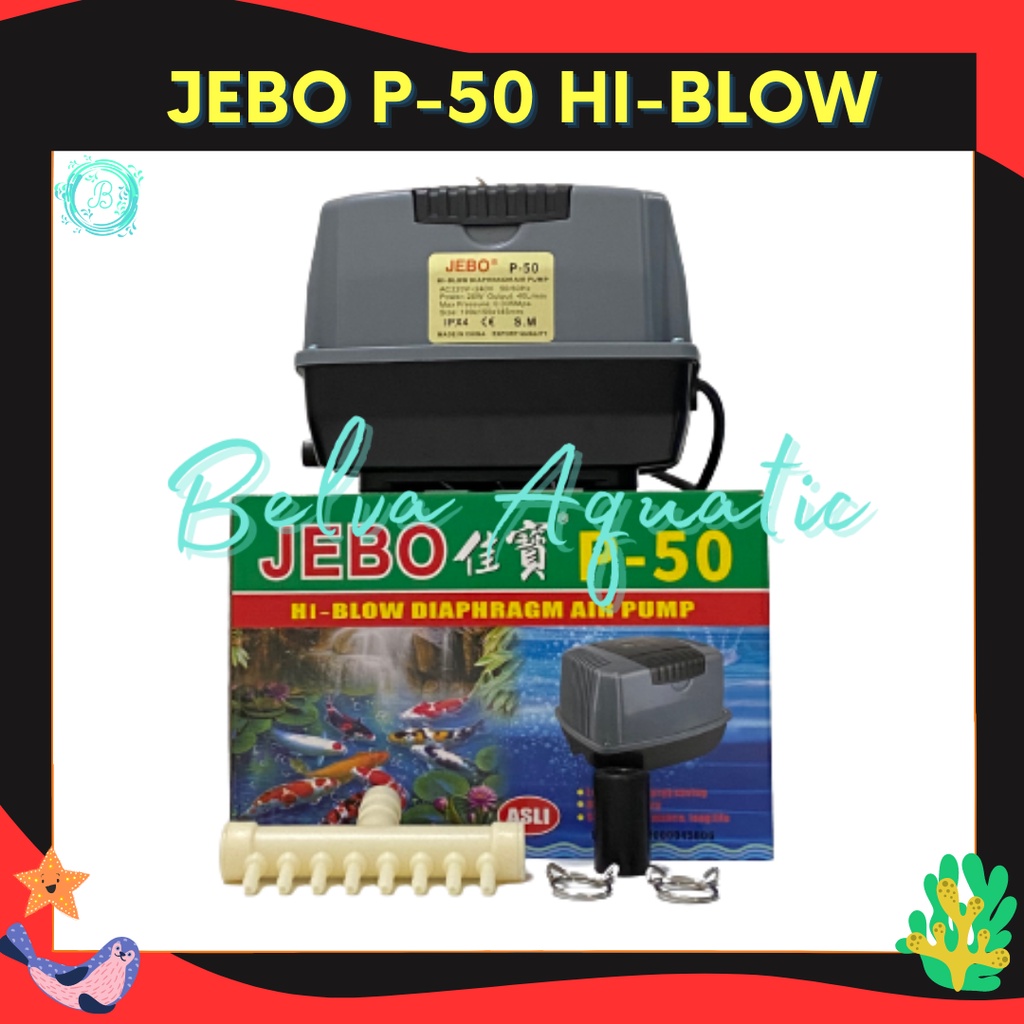 Jebo P-50 Jebo P50 Jebo P 50 Pompa Udara Aerator Hi-Flow Air Pump Blower Pompa Aquarium