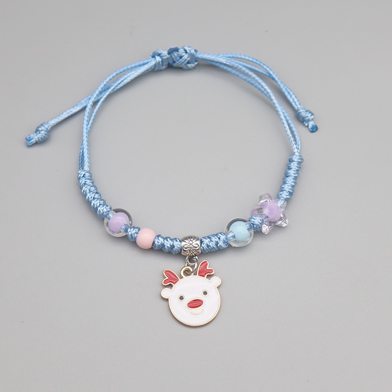 Gadis Dikepang Tali Gelang Hadiah Natal Santa Claus Liontin Wanita Gelang Aksesoris Fashion.
