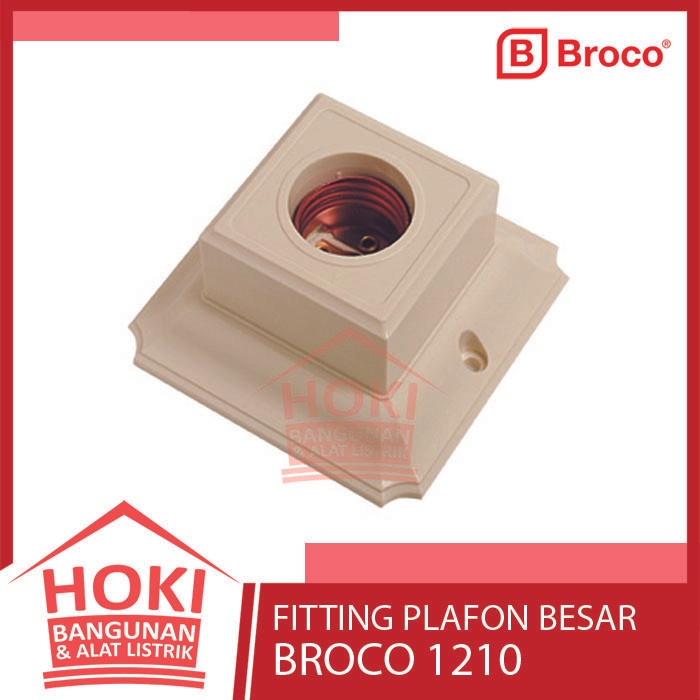 FITTING PLAFON PERSEGI CREAM BROCO 1210 - Fiting Lampu E27 KOTAK BESAR