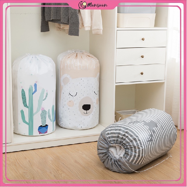 MONSOON - D6091 Keranjang Pakaian Cucian Laundry / Keranjang Baju Kotor Lipat / Keranjang Baju Kotor / Kantong Organizer H5465