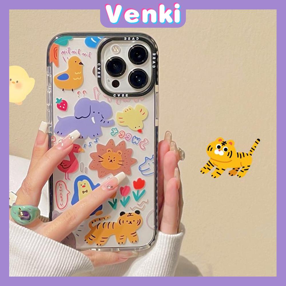 Venki - Case iPhone 11 iPhone Case Soft Case Clear Case Tebal Tahan Guncangan Bingkai Kamera Hewan Lucu Singa Kompatibel dengan iPhone 14 Pro Max 13 Pro Max 12 Pro Max 11 Pro Max XR XS 7Plus