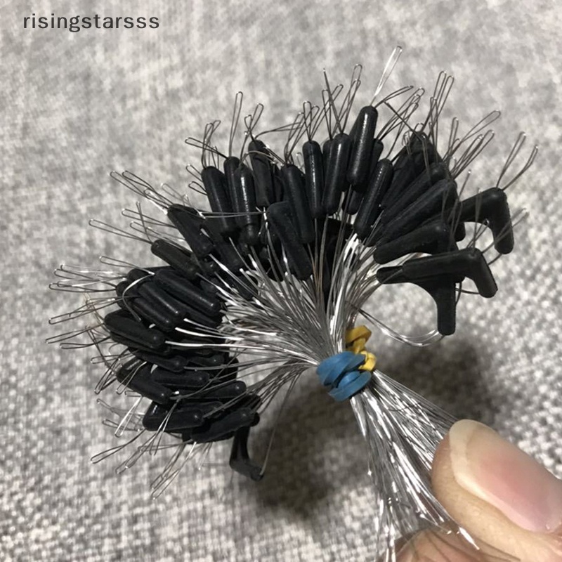 Outdoor 50pcs Double Hooks Kontaktor Device Line Bifurcation Ruang Delapan Tipe Space Bean Line Putar Alat Memancing Aksesoris Baru