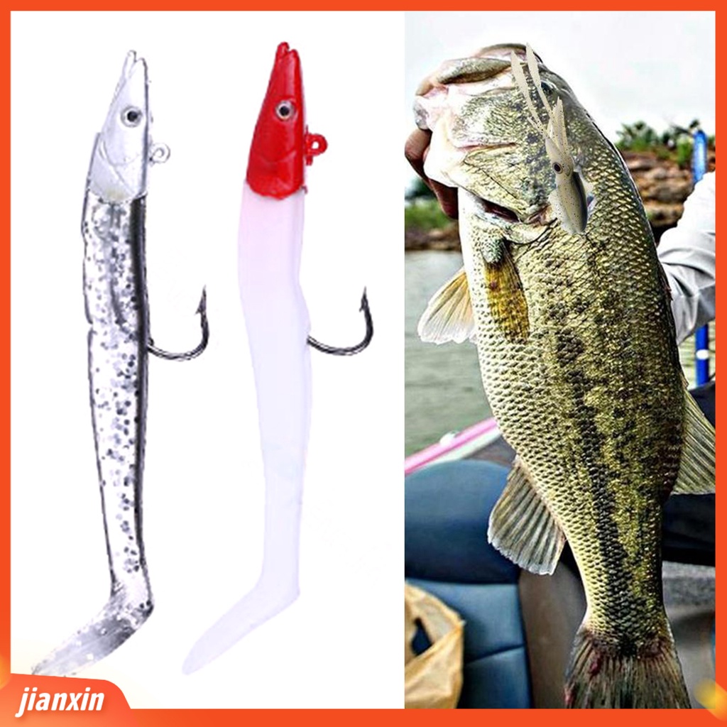 (In Stock) 11 cm /19g Umpan Lembut Simulasi Jig Kepala T Ekor Tajam Kait Tunggal Mencegah Lolos Universal Buatan Umpan Luar Memancing Memikat Perlengkapan Memancing