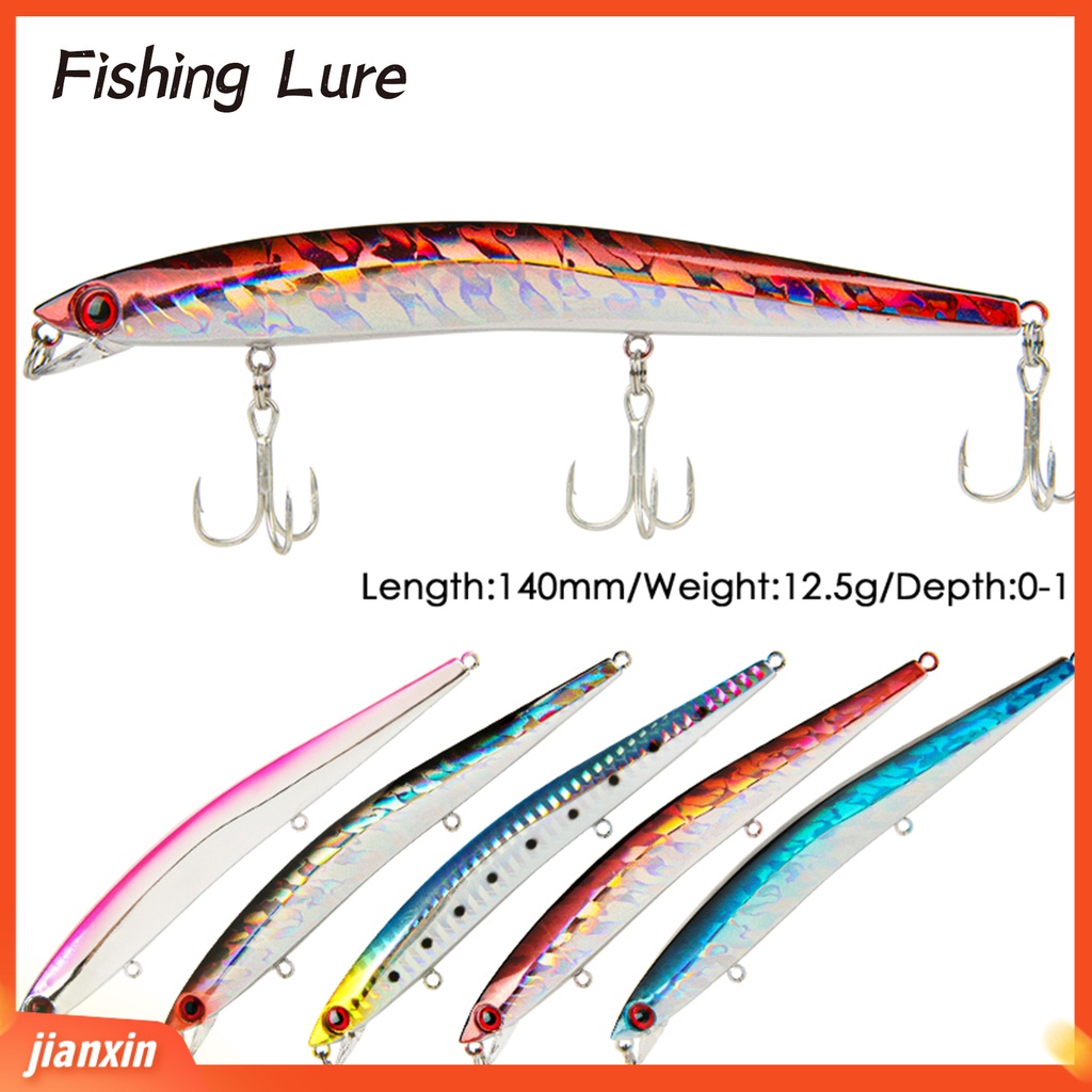 (In Stock) 140mm /12.5g Umpan Palsu Simulasi Dengan Kait Plastik Besar Panjang Mobil Ikan Kecil Memancing Umpan Angling Aksesoris