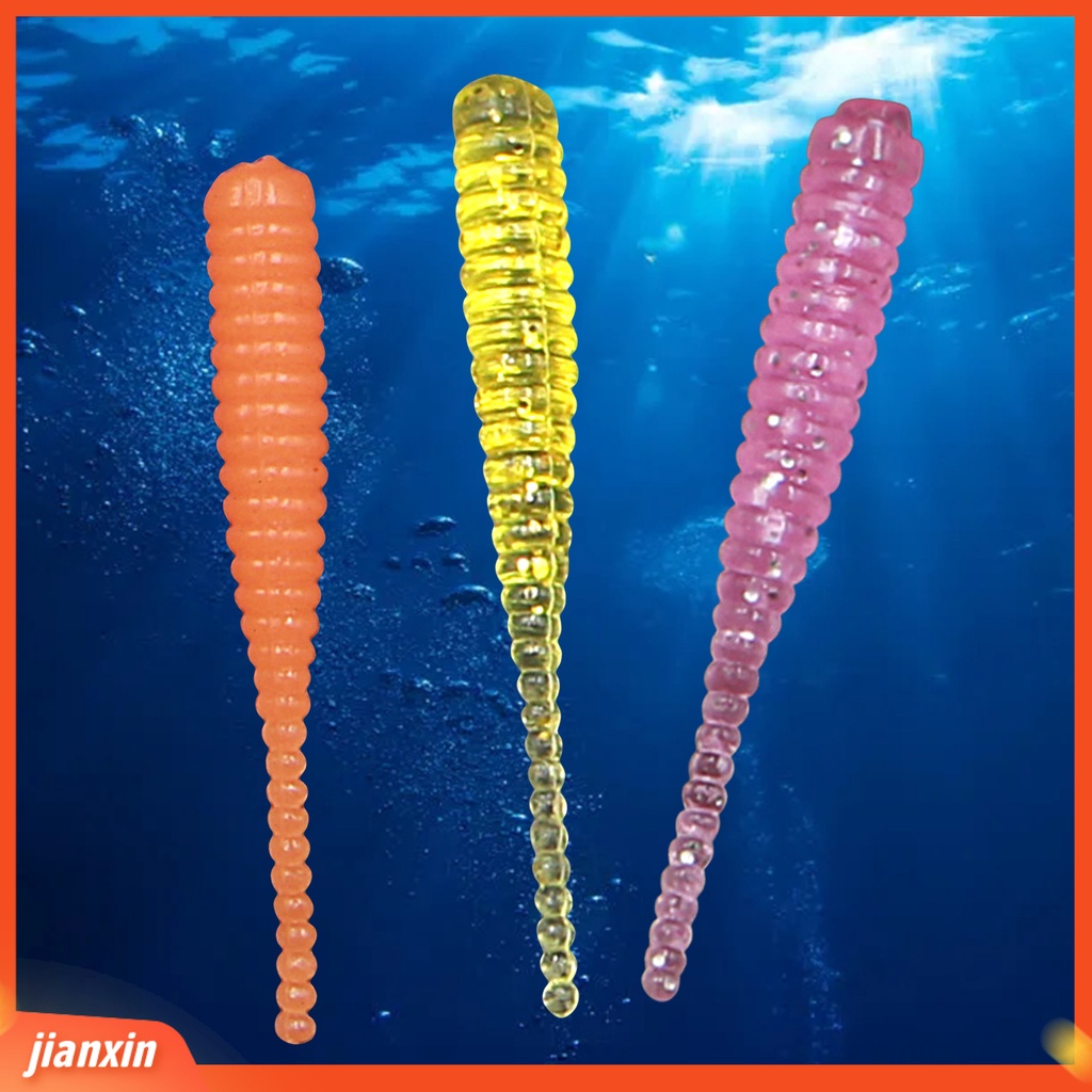 (In Stock) 10 Pcs 38mm /0.3g Memancing Soft Lure Simulasi Tinggi Menggoda Ikan Elastis Umpan Umpan Wobblers Buatan Jarum Ekor Fishing Tackle