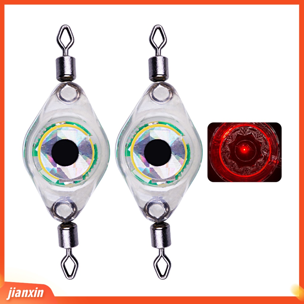 (In Stock) 2Pcs Lampu Umpan Pancing Tahan Air Bentuk Fisheye Attract Fish Acrylic LED Lure Attractant Button Lampu Pengumpul Ikan Untuk Memancing Outdoor