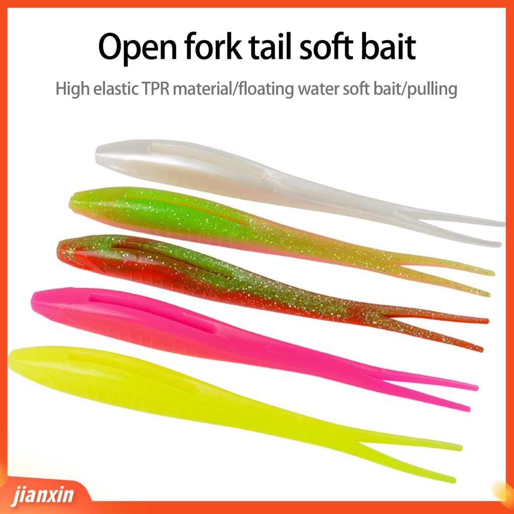 (In Stock) 3Pcs 17cm /16g Soft Lure Elastisitas Tinggi Tahan Gigit Menggoda Simulasi Besar Bercabang Ekor Mengambang Umpan Memancing Aksesoris