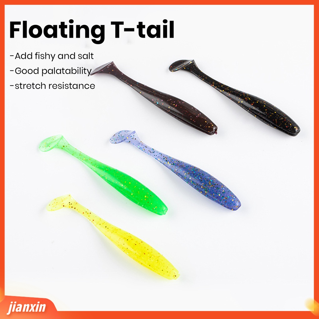 (In Stock) 12 Pcs Lure Soft Baits Simulasi T-Tail Swimbait Profesional Memancing Reusable Floating Bait Pike Bass Fishing Lures Fishing Tackle