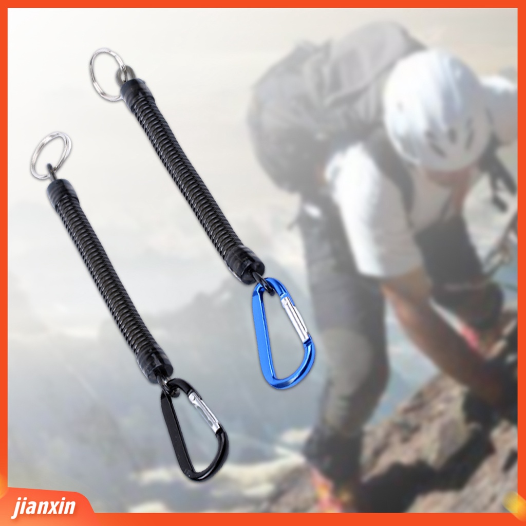 (In Stock) Tali Plastik Elastis Yang Dapat Ditarik Dengan Gesper Carabiner Fishing Tackle Aksesori