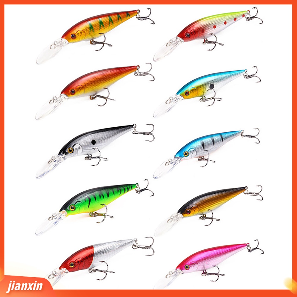(In Stock) 11cm 9.5g Umpan Keras Ikan Imitasi Umpan Pancing Dengan Kait Treble Lidah Panjang