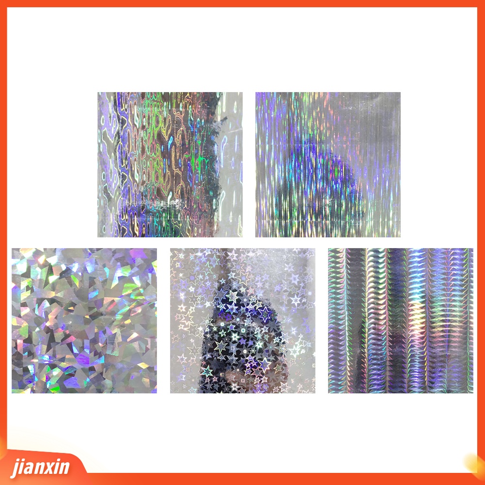 (In Stock) 10Pcs Tape Perekat Hologram Motif Geometri Film Flash Fishing Lure Sticker