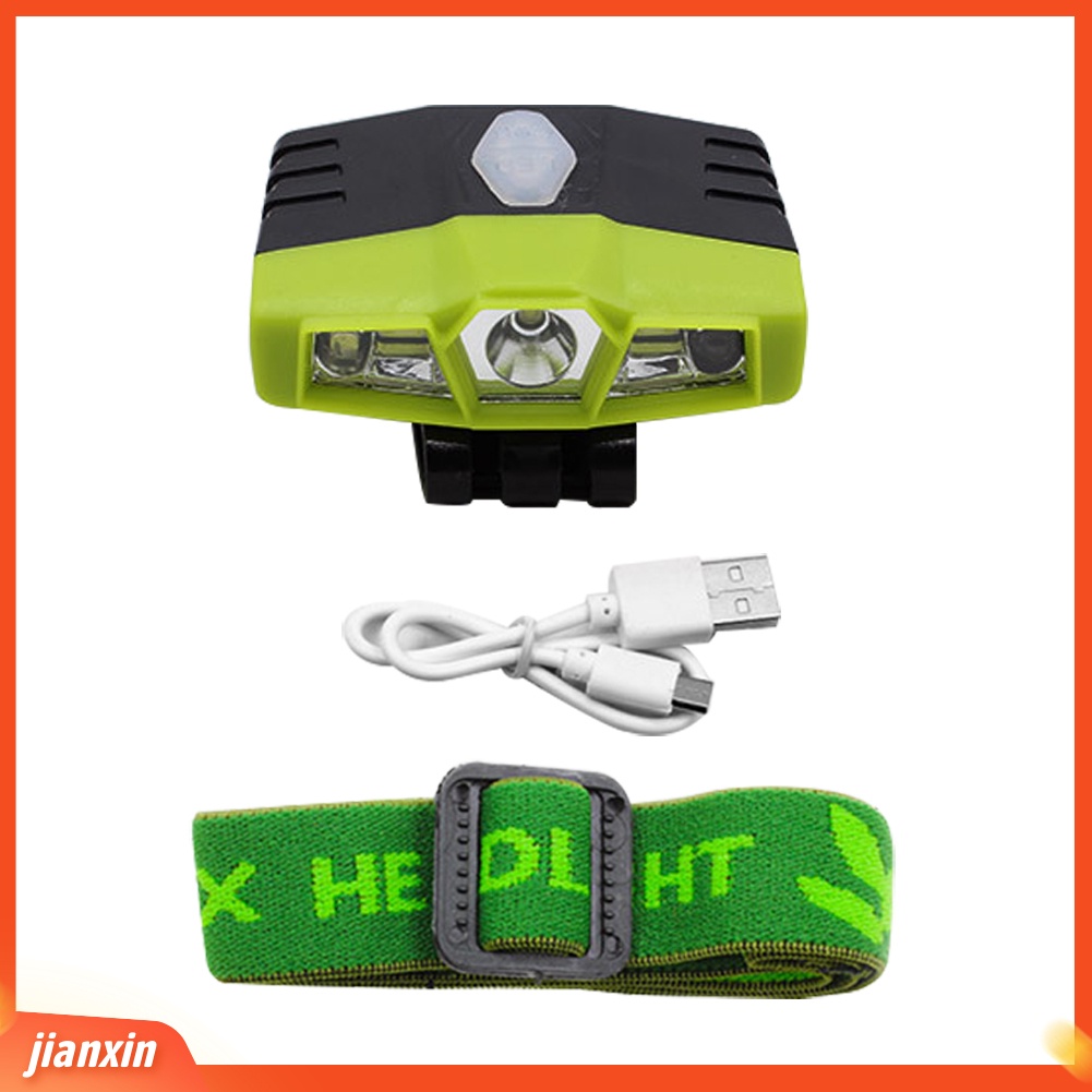 (In Stock) Lampu Topi Luar Ruangan Rechargeable USB COB Sensor Headlamp Memancing Klip Topi Cahaya