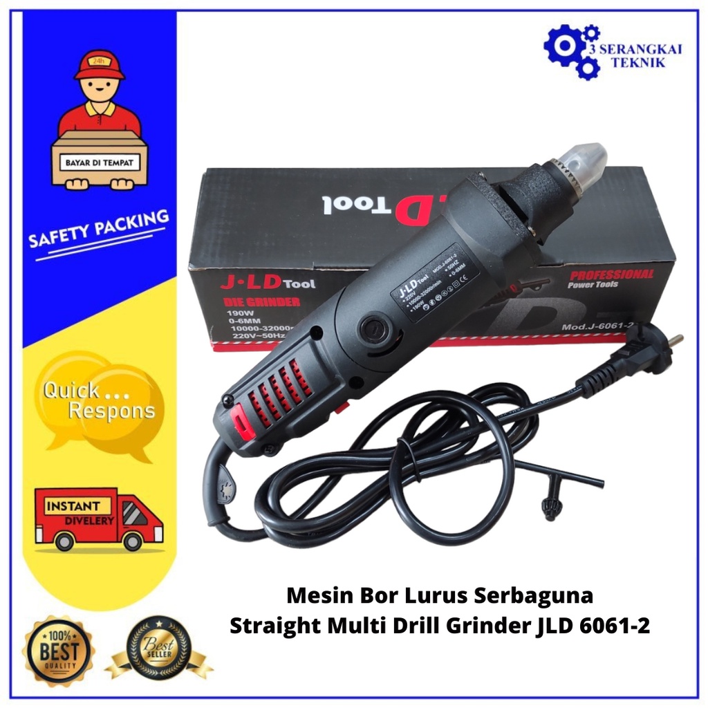 Mesin Bor Lurus Serbaguna Straight Multi Drill Grinder JLD 6061-2