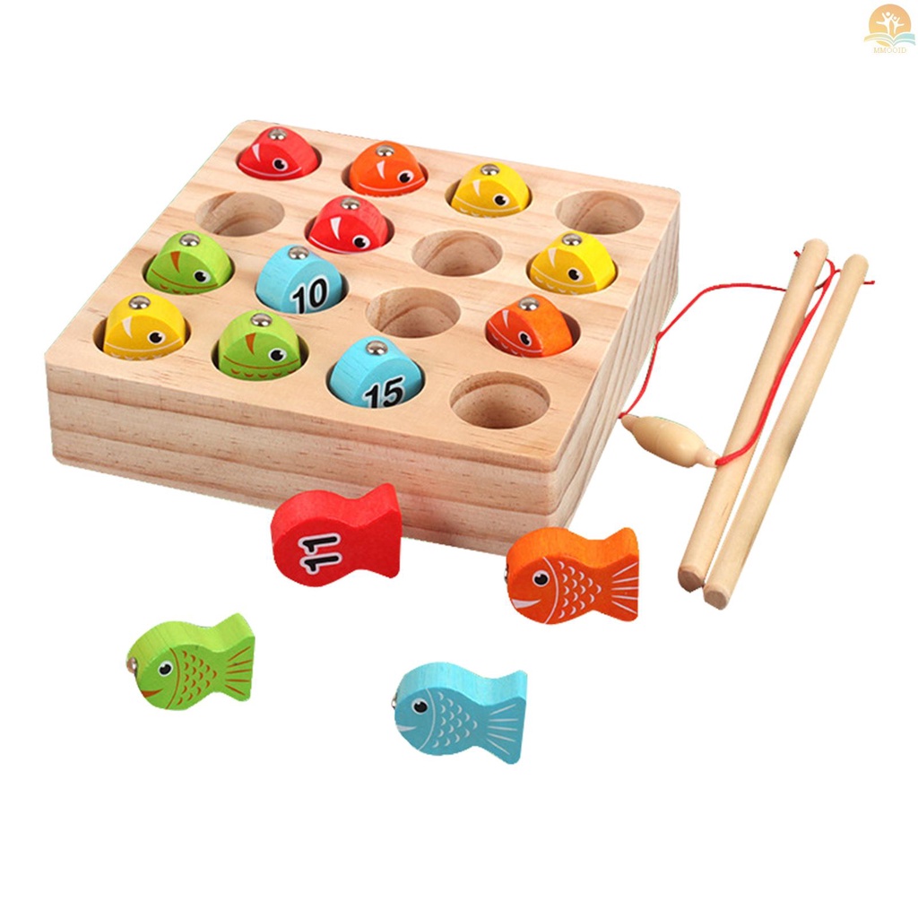 In Stock Wooden Magnetic Fishing Game Montessori Number Cognition Puzzle Sortiran Warna Edukasi Prasekolah Untuk Anak Laki-Laki &amp; Perempuan Usia 3th+