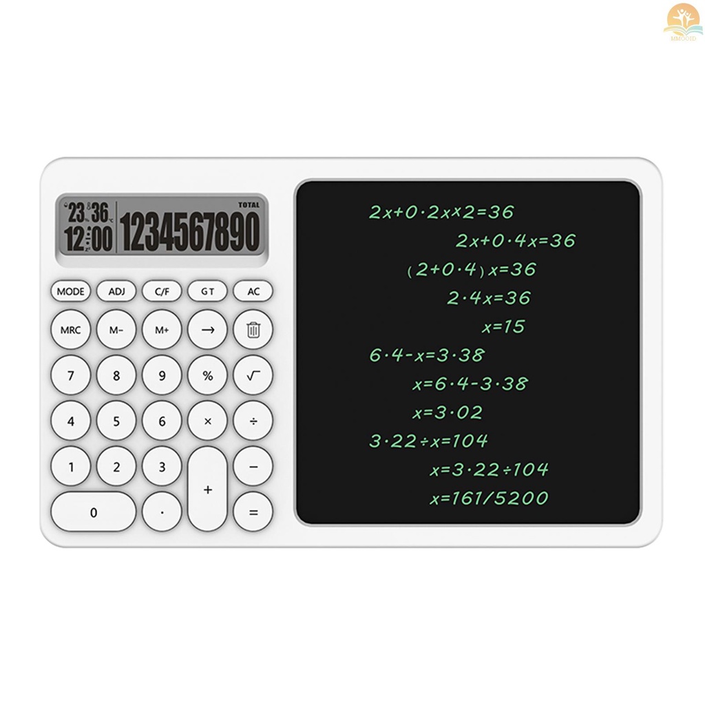 In Stock 10 Digit Calculator with Writing  Time Function LCD Display Desk Calculator with Erasable Handwriting Notepad Basic Calculator for Office School Home Business