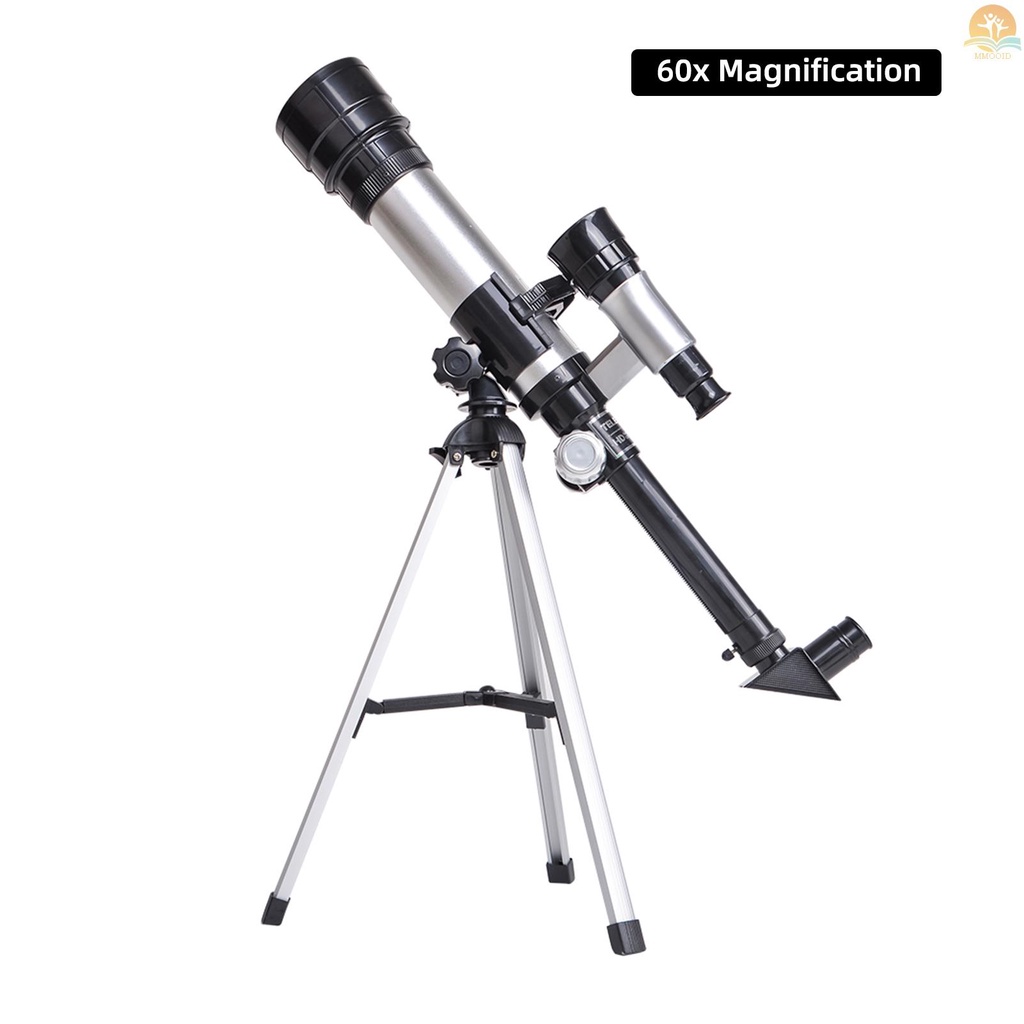 In Stock Teleskop Untuk Anak-Anak Dewasa Pemula 50mm Paduan Aperture Astronomi Refraktor Telescope 100mm Lensa Objektif Pembesaran 60x Dengan Adjustable Tripod Finder Scope Compass