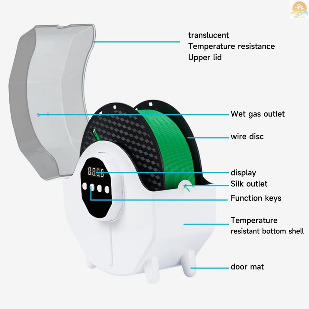 In Stock KINGROON Tempat Spul Kotak Pengering Filamen 3D Printer50℃ Kepada68℃ Temperature Adjustable Dengan Fungsi Timer Display LED Untuk Filament PLA 1.75 /2.85 /3.00mm/ABS/PETG/PVA/ePA-