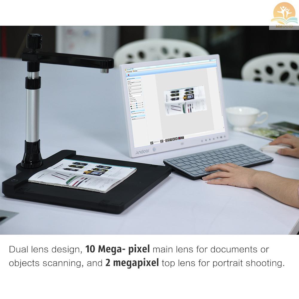 In Stock Adjustable HD High Speed USB Gambar Buku Dokumen Kamera Scanner Lensa Ganda (10Mega-pixel &amp; 2mega-pixel) Maks. A3 Scanning Size Dengan Fungsi OCR Lampu LED Untuk Ruang Kelas Of