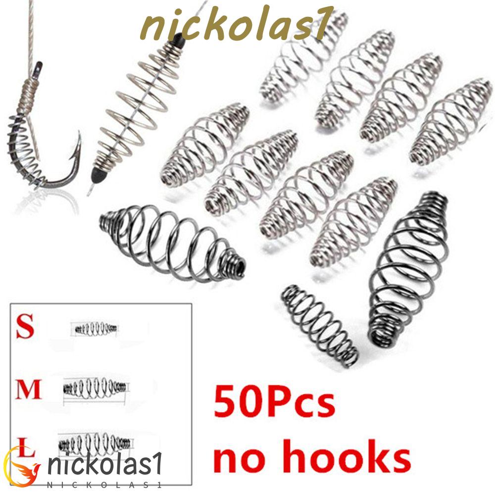 NICKOLAS1 Alat Pancing Mengambang Tahan Lama Bentuk Olive Feeder Cage Spring Carp Fishing