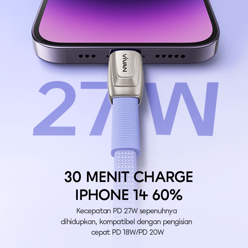 VIVAN Kabel Data BTK-CL / Charger USB Tipe C Ke Lightning BISA Untuk iPhone 14 / 13pro Max 13 / 12 / 11 / XS / XS Max / XR / X / 8 / 8plus / 7