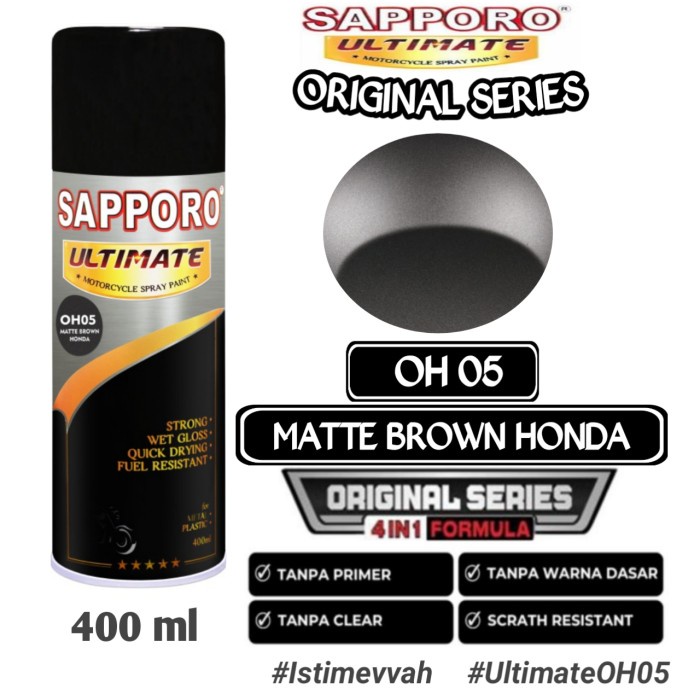 

OH05 MATTE BROWN HONDA SAPPORO ULTIMATE 400ml Cat Semprot Pylok Pilok