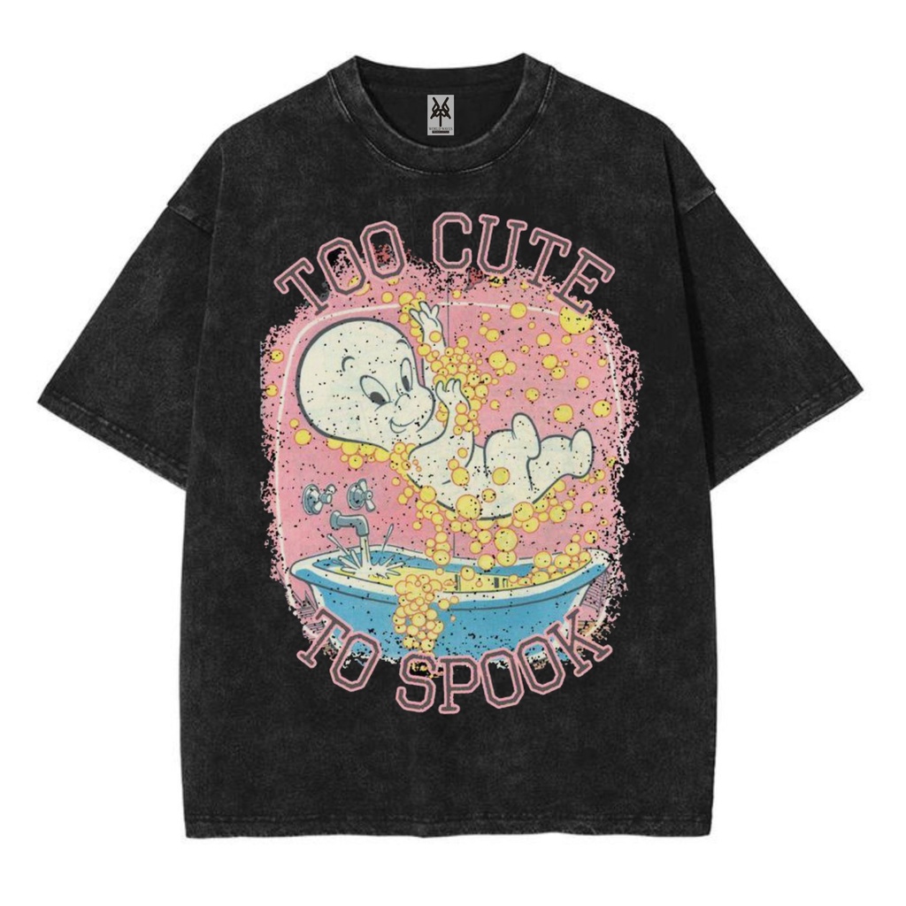 Kaos oversize casper too cute washed washing vintage tee