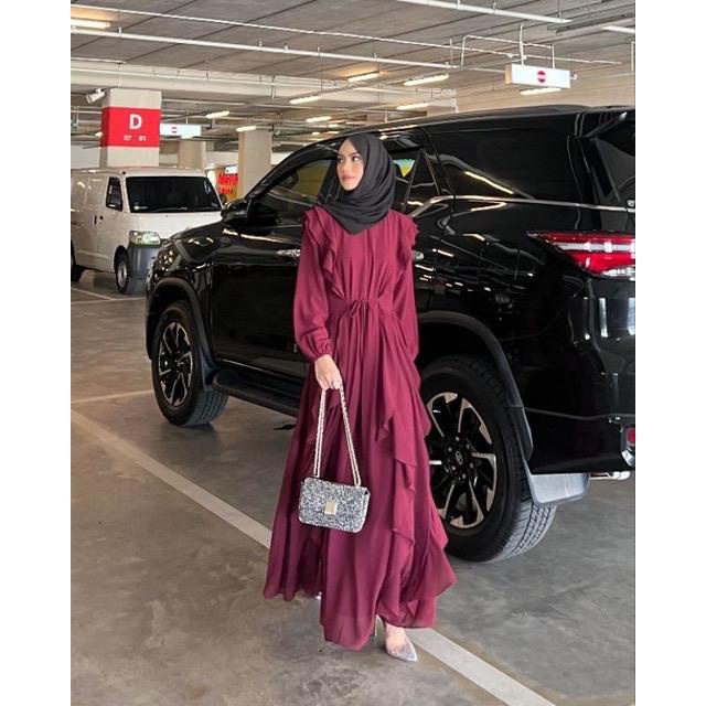 Siera Dress Gamis Ceruty Muslim Wanita Mewah Nauliandkarel