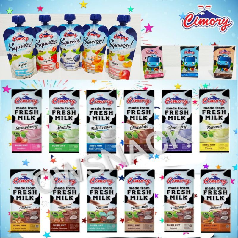 

SUSU CIMORY UHT FRESH MILK 250ml / 125ml | SQUEEZE YOGURT CIMORY 120gr