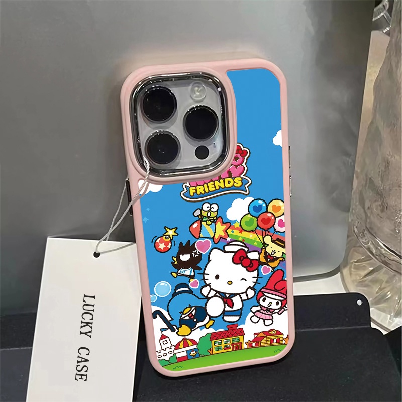 IPHONE Tombol Logam Casing Ponsel Silikon Kompatibel Untuk Iphone11 Pro Max XS X Xr8 +7Plus Casing Lembut Kucing Lucu Shockproof Cover Cell Precticer