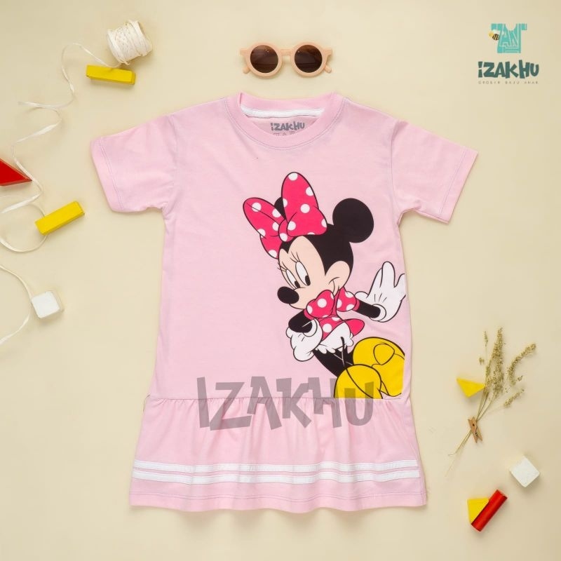 Daily Dress ruffle Disney Anak perempuan rempel lucu izakhu