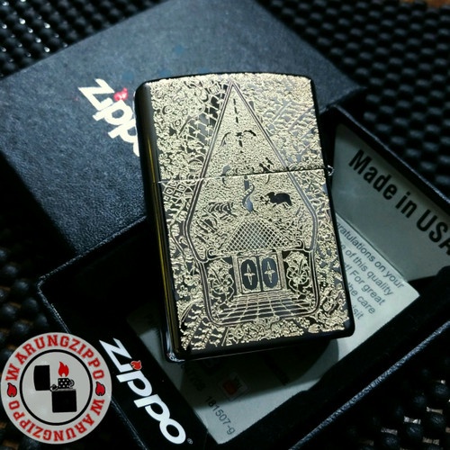 BISA COD - (FREE BOX) KOREK API ZIPPO PREMIUM ORIGINAL MADE IN USA MOTIF WAYANG LIMITED EDITION UKIR